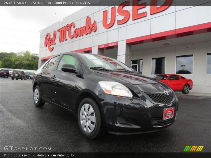 Black Sand Pearl / Dark Gray 2012 Toyota Yaris Sedan