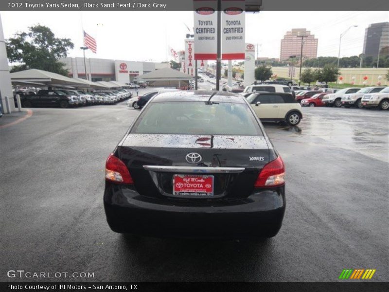 Black Sand Pearl / Dark Gray 2012 Toyota Yaris Sedan