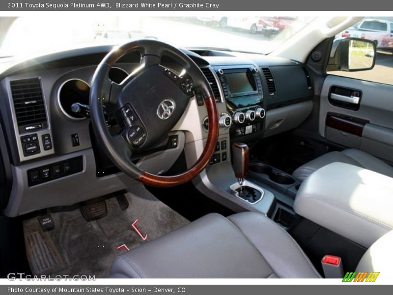 Blizzard White Pearl / Graphite Gray 2011 Toyota Sequoia Platinum 4WD