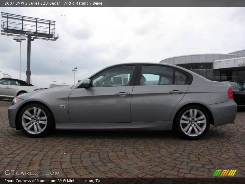 Arctic Metallic / Beige 2007 BMW 3 Series 328i Sedan