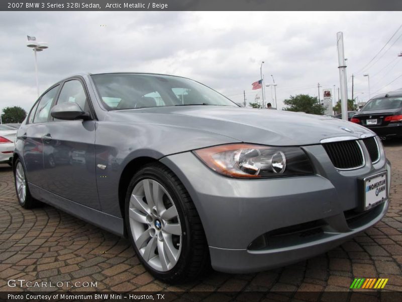 Arctic Metallic / Beige 2007 BMW 3 Series 328i Sedan