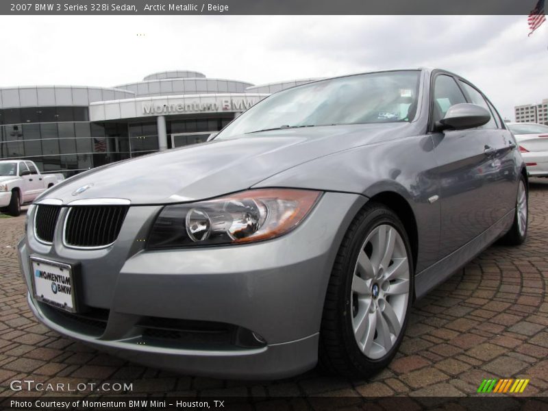 Arctic Metallic / Beige 2007 BMW 3 Series 328i Sedan