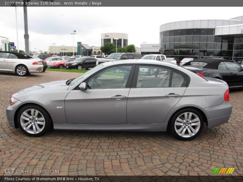 Arctic Metallic / Beige 2007 BMW 3 Series 328i Sedan