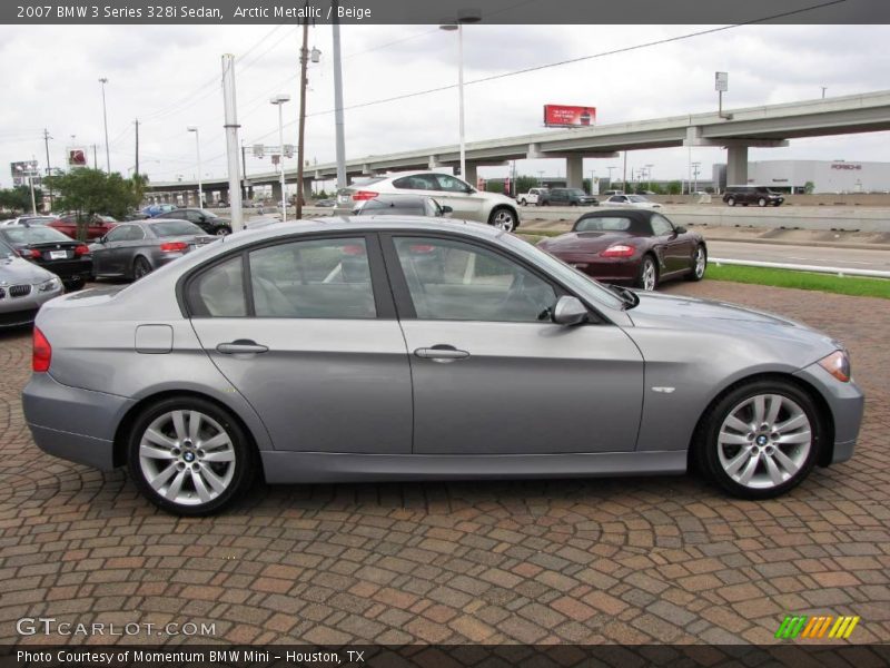 Arctic Metallic / Beige 2007 BMW 3 Series 328i Sedan