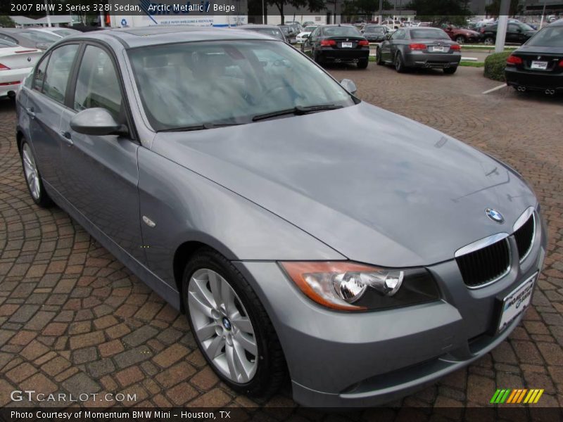 Arctic Metallic / Beige 2007 BMW 3 Series 328i Sedan