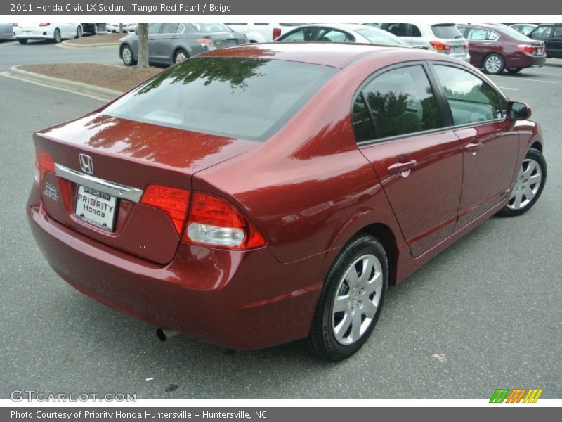 Tango Red Pearl / Beige 2011 Honda Civic LX Sedan