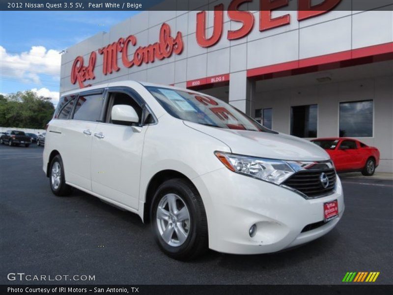 Pearl White / Beige 2012 Nissan Quest 3.5 SV