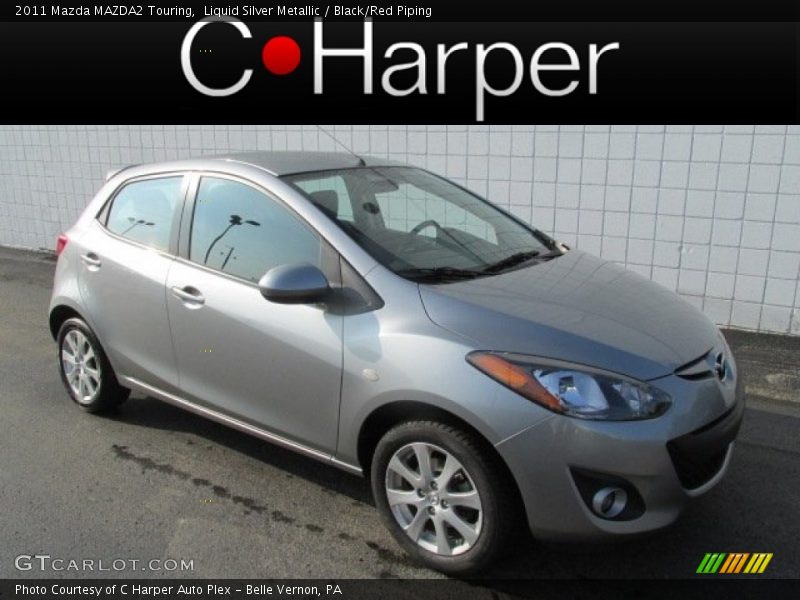 Liquid Silver Metallic / Black/Red Piping 2011 Mazda MAZDA2 Touring