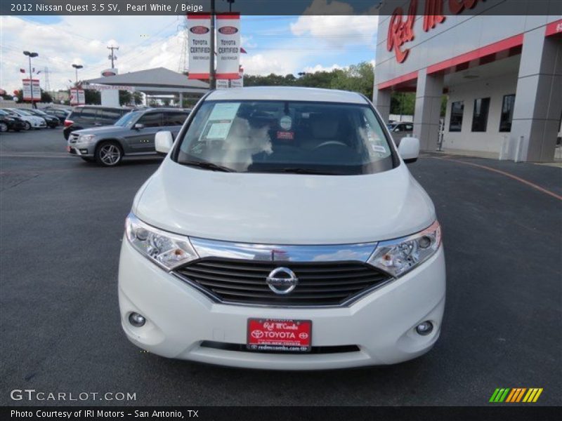 Pearl White / Beige 2012 Nissan Quest 3.5 SV