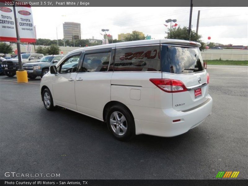 Pearl White / Beige 2012 Nissan Quest 3.5 SV