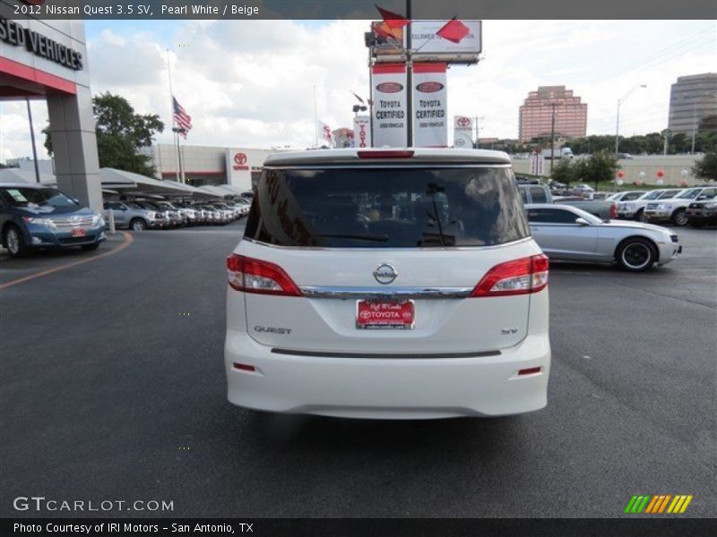 Pearl White / Beige 2012 Nissan Quest 3.5 SV