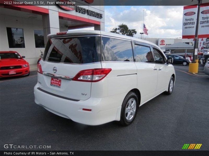 Pearl White / Beige 2012 Nissan Quest 3.5 SV