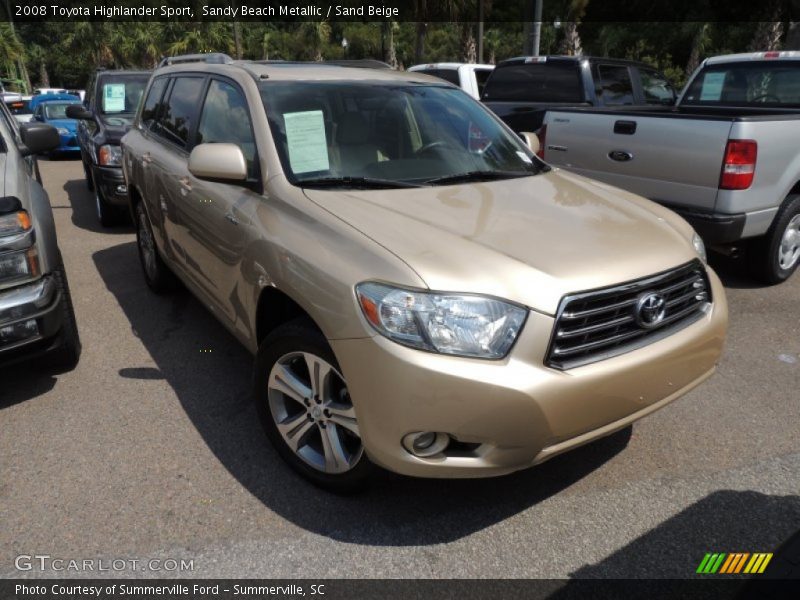 Sandy Beach Metallic / Sand Beige 2008 Toyota Highlander Sport