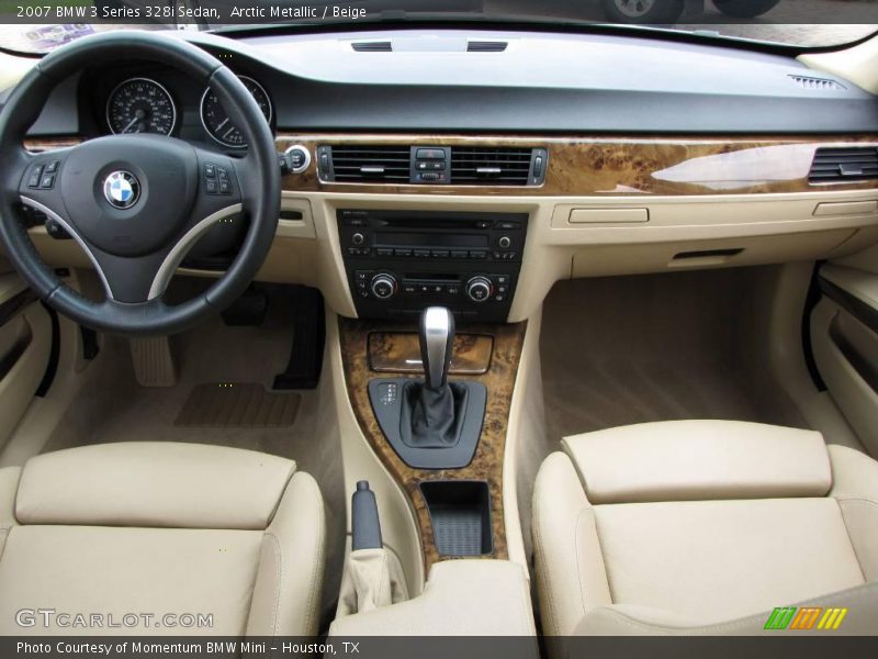 Arctic Metallic / Beige 2007 BMW 3 Series 328i Sedan