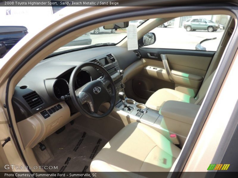 Sandy Beach Metallic / Sand Beige 2008 Toyota Highlander Sport