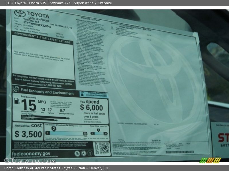 Super White / Graphite 2014 Toyota Tundra SR5 Crewmax 4x4