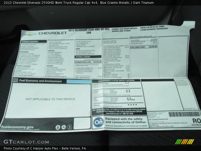Blue Granite Metallic / Dark Titanium 2013 Chevrolet Silverado 2500HD Work Truck Regular Cab 4x4