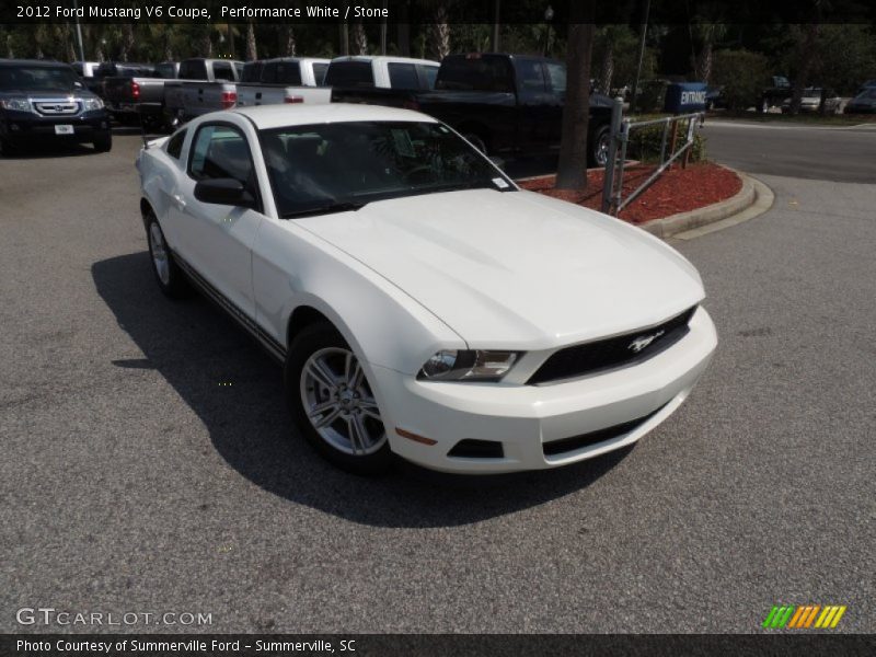 Performance White / Stone 2012 Ford Mustang V6 Coupe