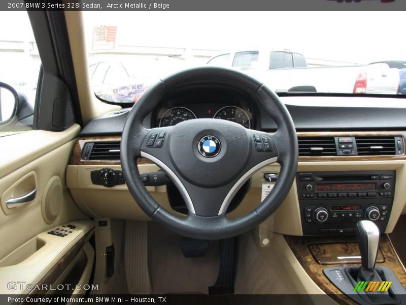 Arctic Metallic / Beige 2007 BMW 3 Series 328i Sedan