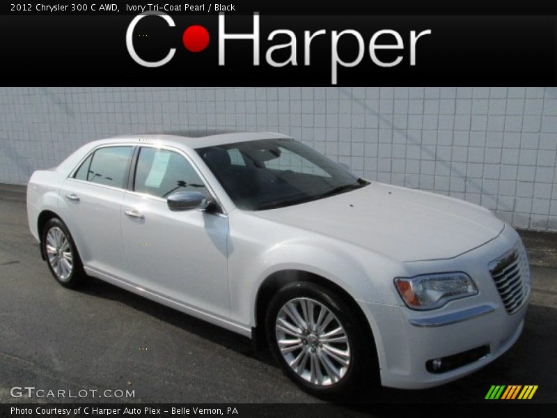 Ivory Tri-Coat Pearl / Black 2012 Chrysler 300 C AWD