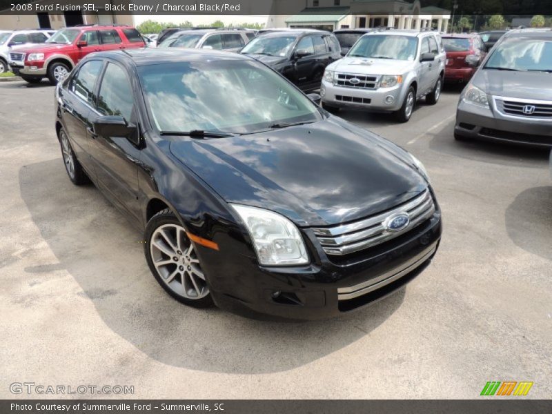 Black Ebony / Charcoal Black/Red 2008 Ford Fusion SEL