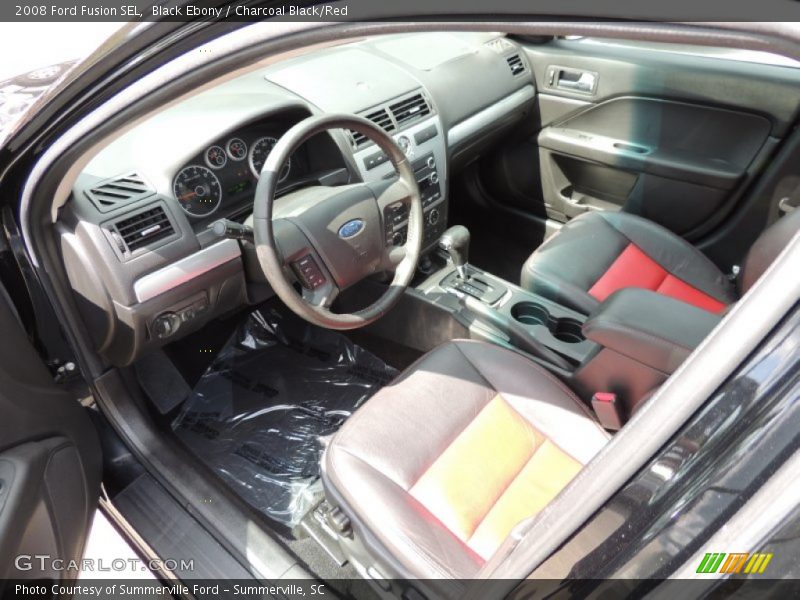 Black Ebony / Charcoal Black/Red 2008 Ford Fusion SEL