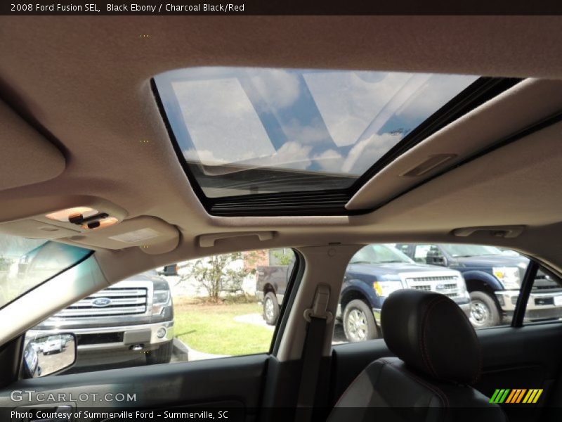 Black Ebony / Charcoal Black/Red 2008 Ford Fusion SEL