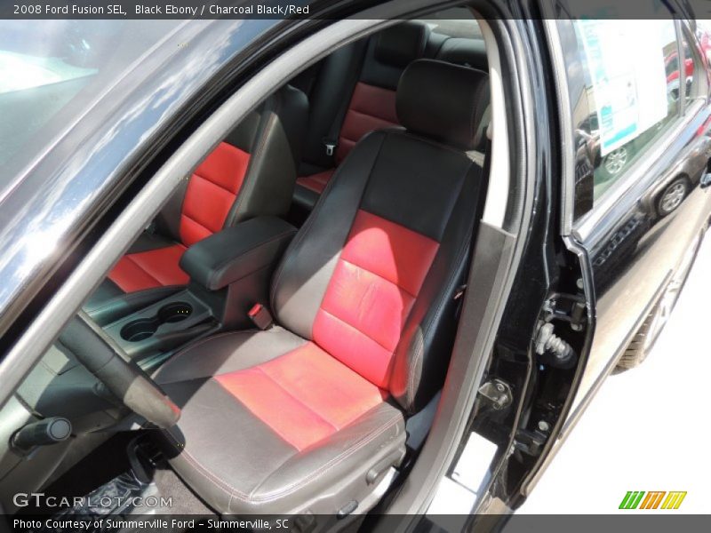 Black Ebony / Charcoal Black/Red 2008 Ford Fusion SEL