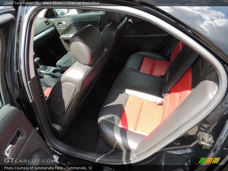 Black Ebony / Charcoal Black/Red 2008 Ford Fusion SEL
