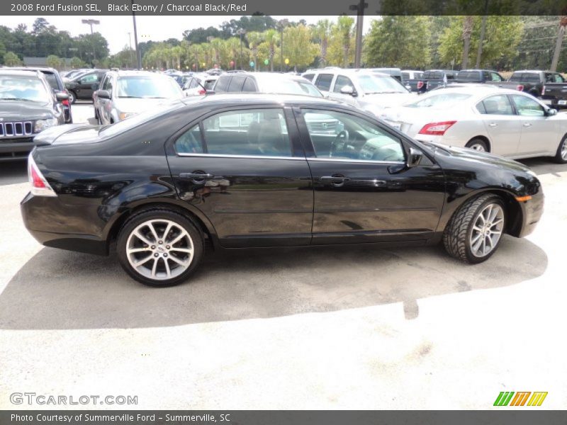 Black Ebony / Charcoal Black/Red 2008 Ford Fusion SEL