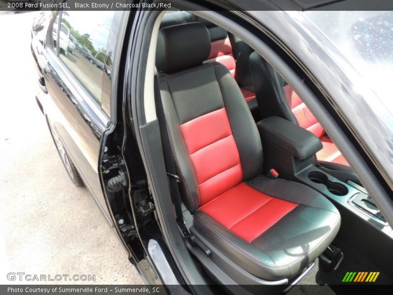 Black Ebony / Charcoal Black/Red 2008 Ford Fusion SEL