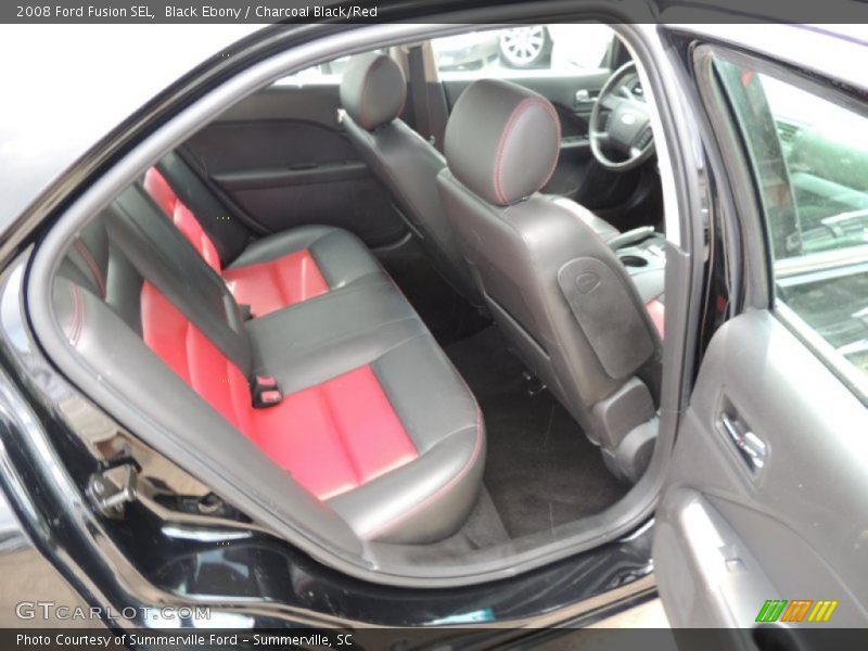 Black Ebony / Charcoal Black/Red 2008 Ford Fusion SEL