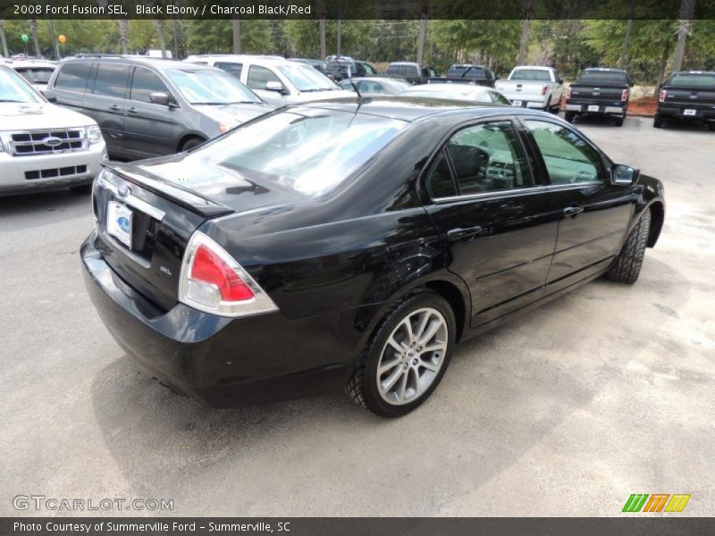 Black Ebony / Charcoal Black/Red 2008 Ford Fusion SEL