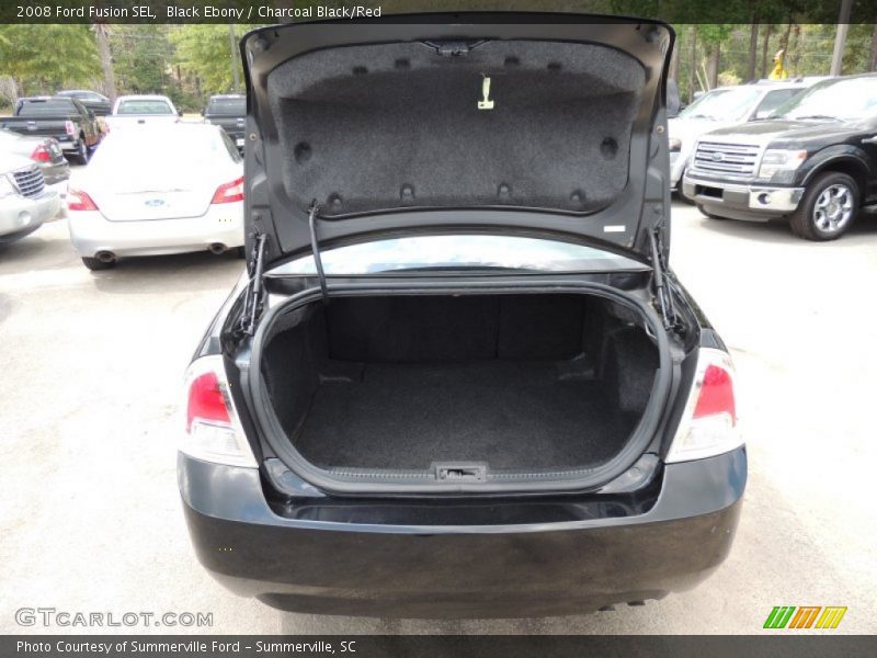 Black Ebony / Charcoal Black/Red 2008 Ford Fusion SEL