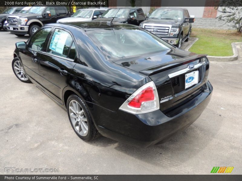 Black Ebony / Charcoal Black/Red 2008 Ford Fusion SEL