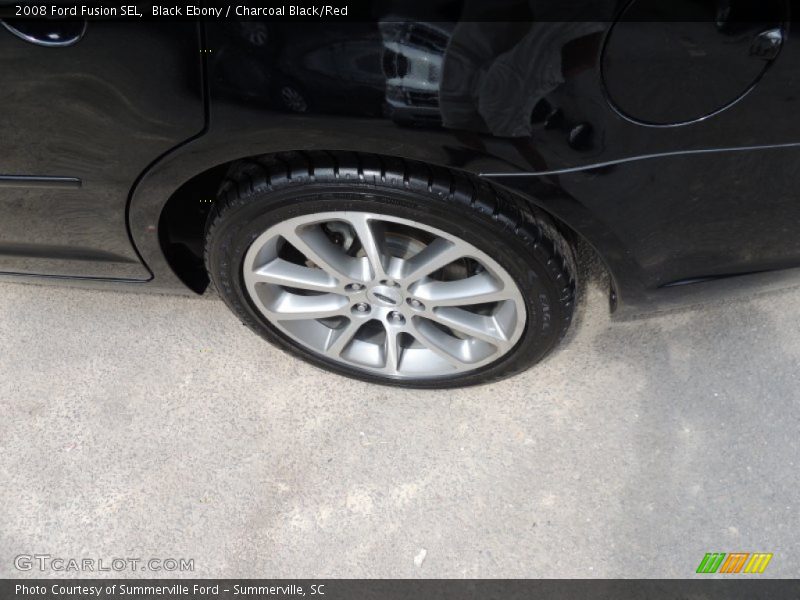 Black Ebony / Charcoal Black/Red 2008 Ford Fusion SEL