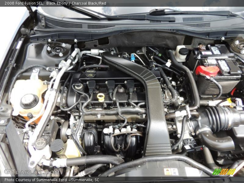 Black Ebony / Charcoal Black/Red 2008 Ford Fusion SEL