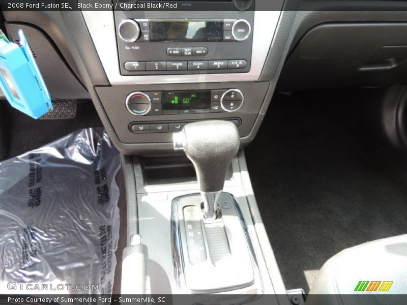 Black Ebony / Charcoal Black/Red 2008 Ford Fusion SEL