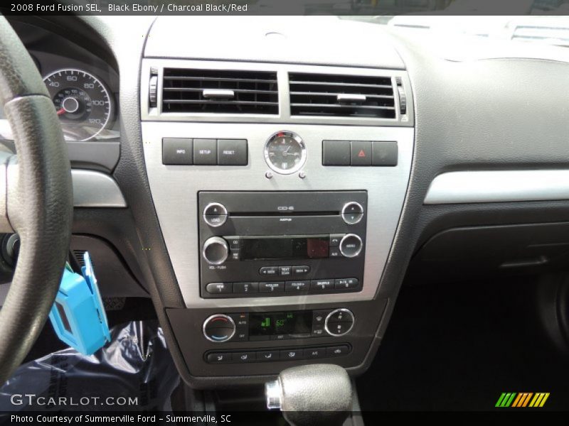 Black Ebony / Charcoal Black/Red 2008 Ford Fusion SEL