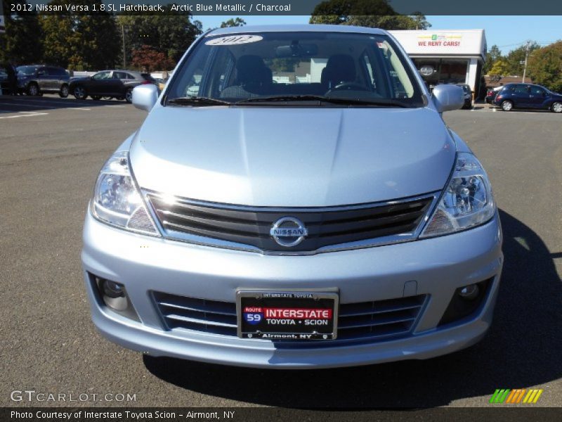 Arctic Blue Metallic / Charcoal 2012 Nissan Versa 1.8 SL Hatchback
