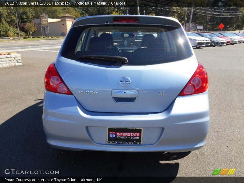 Arctic Blue Metallic / Charcoal 2012 Nissan Versa 1.8 SL Hatchback