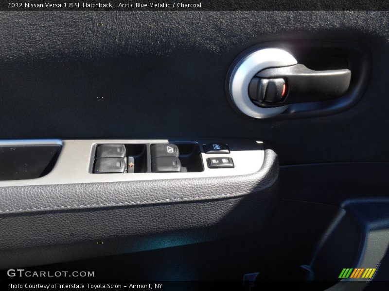 Arctic Blue Metallic / Charcoal 2012 Nissan Versa 1.8 SL Hatchback
