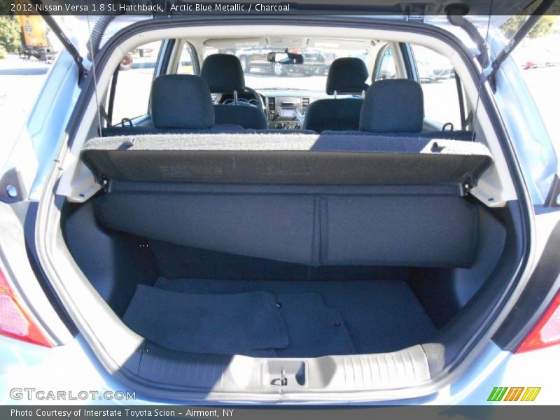 Arctic Blue Metallic / Charcoal 2012 Nissan Versa 1.8 SL Hatchback