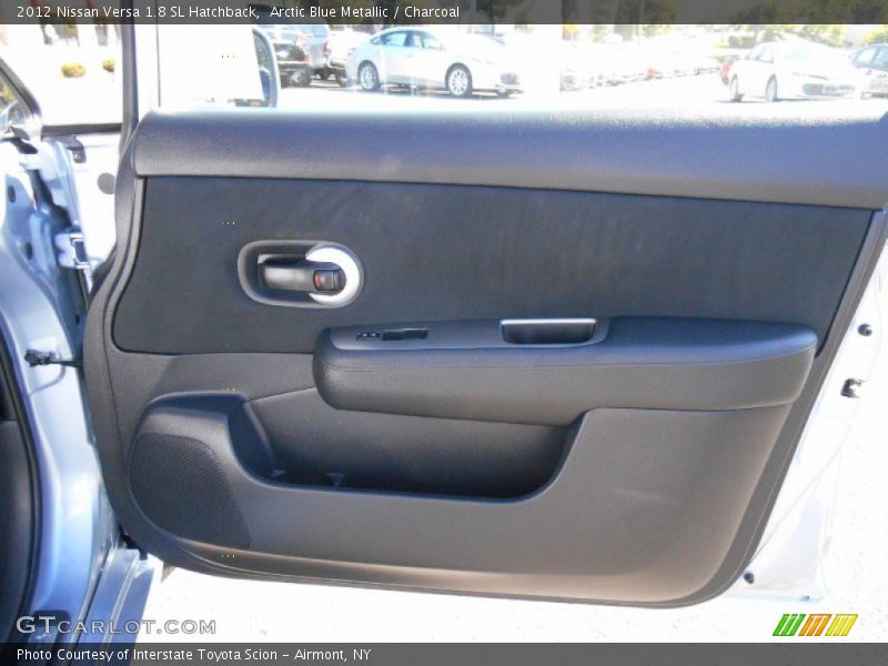 Arctic Blue Metallic / Charcoal 2012 Nissan Versa 1.8 SL Hatchback