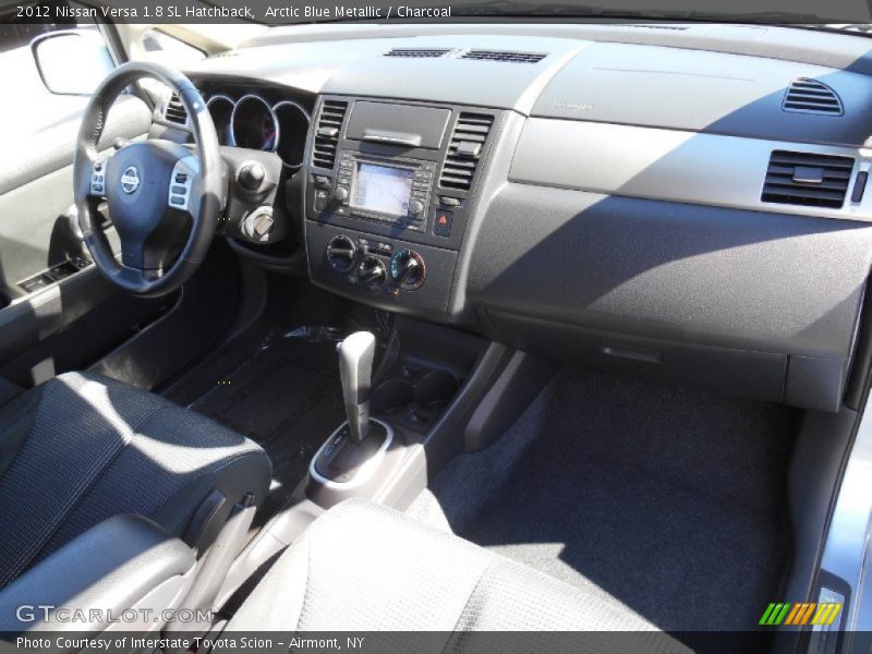Arctic Blue Metallic / Charcoal 2012 Nissan Versa 1.8 SL Hatchback
