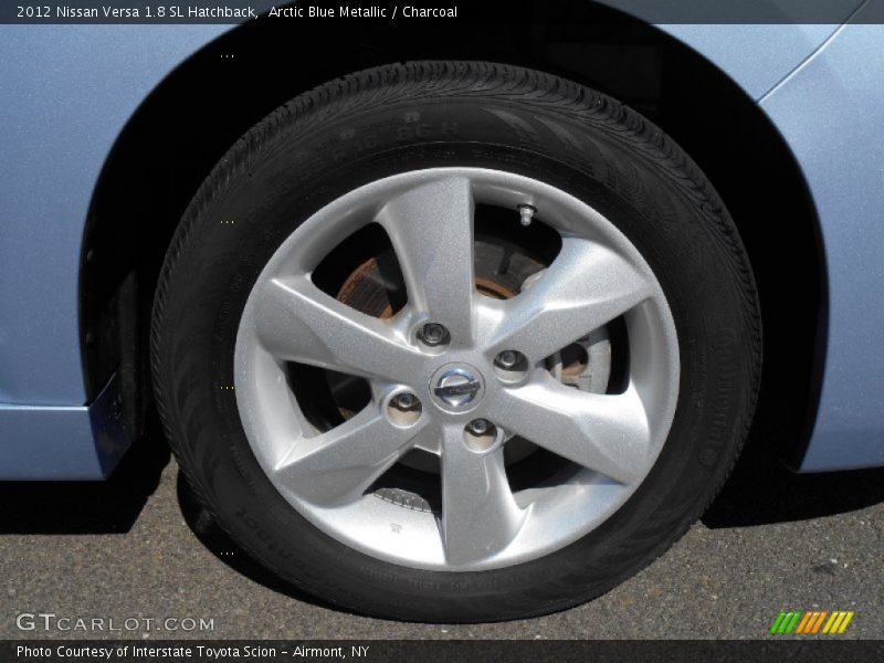 Arctic Blue Metallic / Charcoal 2012 Nissan Versa 1.8 SL Hatchback