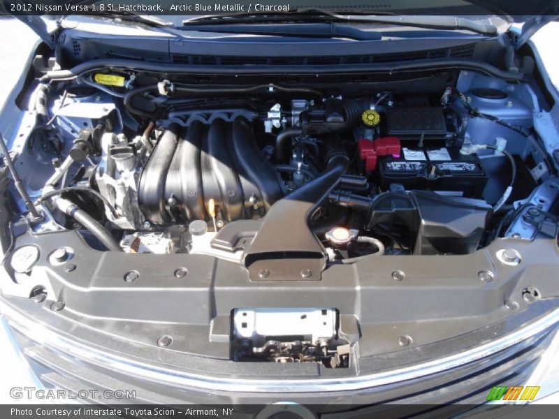 Arctic Blue Metallic / Charcoal 2012 Nissan Versa 1.8 SL Hatchback