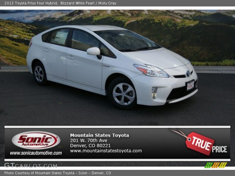 Blizzard White Pearl / Misty Gray 2013 Toyota Prius Four Hybrid
