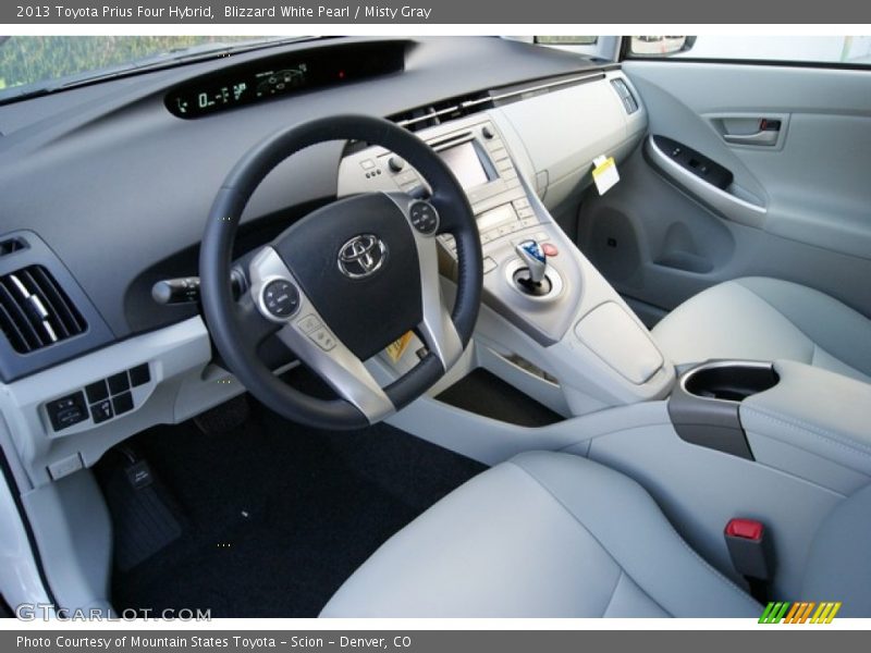 Blizzard White Pearl / Misty Gray 2013 Toyota Prius Four Hybrid