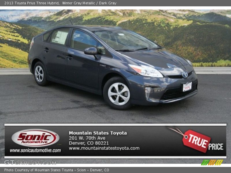 Winter Gray Metallic / Dark Gray 2013 Toyota Prius Three Hybrid